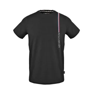 Aquascutum - T-Shirt für Herren, Rundhalsausschnitt, Regulär (Schwarz)