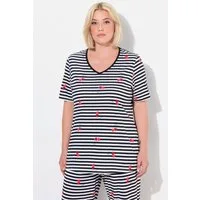 Ulla Popken Pyjama Pyjamashirt Herzen Halbarm