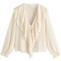 Next Langarmbluse Langärmelige Bluse mit Rüschenfront (1-tlg)