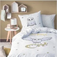 MTOnlinehandel Bettwäsche Harry Potter Eule Hedwig 135x200 + 80x80 cm, 100 % Baumwolle, Flanell, 2 teilig, Kinderbettwäsche für alle Hogwarts Fans