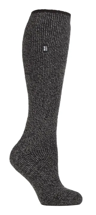 Heat Holders Damen-Thermosocken mit langem Bein, verstärkt, 2,9 TOG, Outdoor-Merinowolle-Thermosocken für den Winter, Schwarz