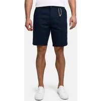 Indicode Chinoshorts Herren INMelio Chino Shorts Sommerhose aus Baumwoll-Leinen-Mix mit Rope-Detail