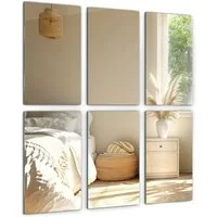 Tulup Spiegelfliesen Selbstklebende Dekorationsfliesen Moderne - 6 Stück Set Glamour