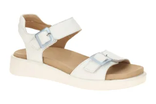 ara Damen Sandale 12-21402 06 MADEIRA-S wei?-beige Echtleder Klett-Fu?bett Ex...