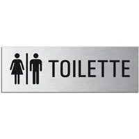 OFFORM DESIGN Hinweisschild WC Toilette Damen & Herren Schild 240x80 mm Aluminium selbstklebend, (1 St)