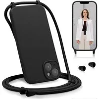 CoolGadget Handyhülle Premium Handyhülle mit verstellbarer Handykette für iPhone 14, Hülle zum Umhängen Kette inkl. 2x Displayschutzfolie aus Glas
