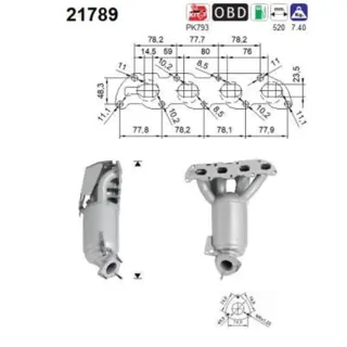 AS Kr?mmerkatalysator Chevrolet Aveo Opel Adam Astra J Corsa D Meriva