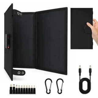 [EU Direct] ZGZXSEXHZ 30W Foldable Solar Panel Charger 35.5x57.5cm USB A Tape C DC Ports High Efficiency Portable Genera