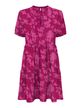 ONLY - ONLNOVA LIFE VIS S/S THEA DRESS WVN Sangria - Gr. - S
