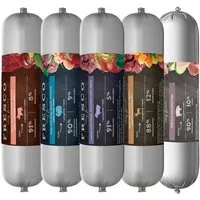 Fresco Dog BARF Hundewurst schnittfest PROBIERPAKET I 5 x 400g, Nassfutter für: Hunde, Getreidefrei, hoher Fleischanteil & salzfrei