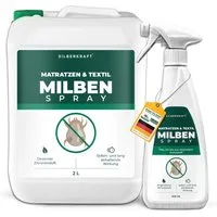 Silberkraft Insektenspray Silberkraft Milbenspray für Matratzen & Textilien, 2500 ml, 2-St., Milbenbekämpfung, für Bettwäsche, Matratzen, Kissen, Bett, Bettbezug