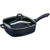 GSW Schmorpfanne Gourmet, Aluminiumguss, Fett-Trenn-Pfanne, robuste Qualtiät, 28x28 cm, Induktion