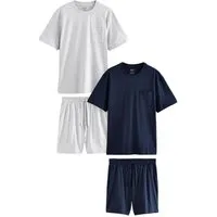 Next Pyjama Jersey-Schlafanzugshorts, 2er-Pack (4 tlg)