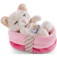 Nici Kuscheltier Sleeping Pets, Kätzchen mit Leopardenmuster, 12 cm, im Körbchen