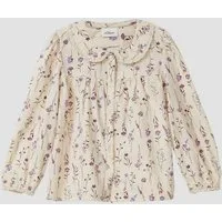s.Oliver Langarmbluse Bluse Strukturierte Bluse im A-Shape mit Bubikragen und Spitze