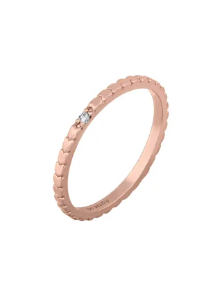 cai Ring 925/- Sterling Silber rosévergoldet Herzen Zirkonia Stacking