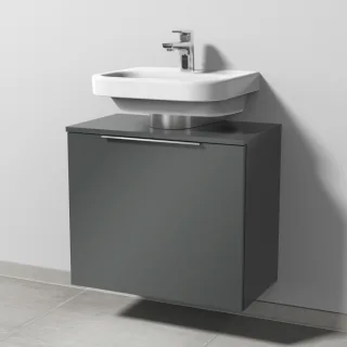 Sanipa 3way Universal-Waschtischunterbau mit 1 Auszug, Anthrazit-Glanz UF60079