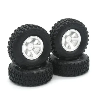 4PCS Upgraded Tires Metal Wheel Rims 7mm Hex for FMS 1/18 Fire Horse FJ Cruiser KATANA LC80 RC Car Vehicles Models Spare