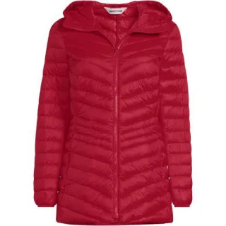 Daunenjacke WANDERWEIGHT Verstaubar Ultraleicht mit Kapuze für Damen in Plus-Größe, Damen, size: plus, Beige, Nylon/Daunen, by Lands' End