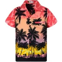 King Kameha Hawaiihemd Beach Eclectic Funky Hawaii-Hemd, Herren, Kurzarm, Front-Tasche