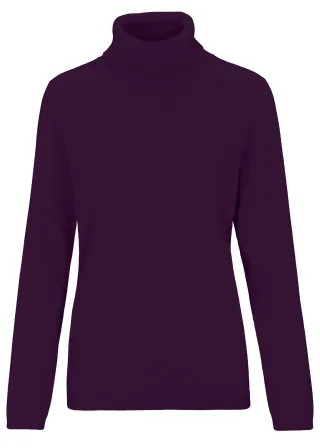 CLARINA - NOS Pullover, Rollkragen 458 aubergine - Gr. - 38