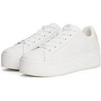 Tommy Jeans TJW FLATFORM PEARLIZED SNEAKER Plateausneaker, Freizeitschuh, Halbschuh, Schnürschuh mit weichem Schaftrand