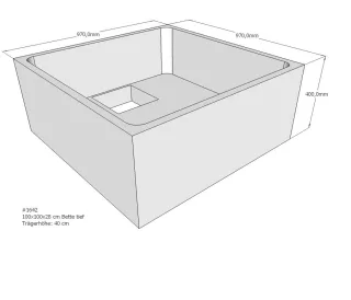 Neuesbad Wannenträger für Bette tief 100x100x28 SD21095