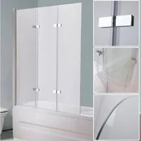 Melko Badewannenaufsatz Badewannenaufsatz Glas Badewannenfaltwand Duschabtrennung 140x130CM, Einscheibensicherheitsglas, (Stück), Sicherheitsglas