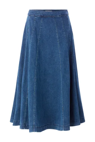 Rich & Royal - Denim Flounce Skirt denim blue - Gr. - 36