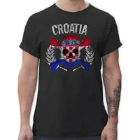 Shirtracer T-Shirt Kroatien WM Totenkopf Croatia 2024 Fussball EM Fanartikel