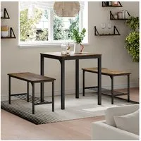 Vicco Esstisch Fyrk, Schwarz/Eiche rustikal, 70 x 70 cm (1-St)