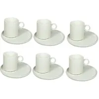 Schäfer Elektronik Kaffeeservice Elegante Kaffeetassen 12-teilig aus Porzellan mit Unterteller - 220 ml