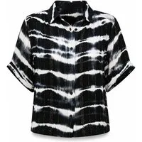 Freeman T. Porter Kurzarmbluse Carmelia Tie&Dye Kurzarm Bluse - Hemdbluse gestreift - Bluse Damen