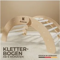 Kindaholz Klettergerüst Pikler-Kletterdreieck + Kletterbogen + 2-in-1-Rutsche