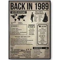 Tigerlino Poster Geschenk Männer Frauen, Geburtstag Rückblick Zeitreise Geschenkidee, 37. Geburtstag Jahrgang 1989, Bild