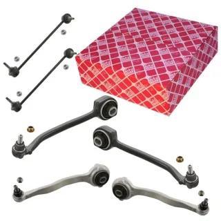 4 Febi Querlenker + 2 Koppelstangen vorne Mercedes C-Klasse CLK CLC SLK W203 S203 C209 R171
