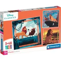 Clementoni® Puzzle König der Löwen, 3 x 48 T Supercolor, 144 Puzzleteile, Made in Europe