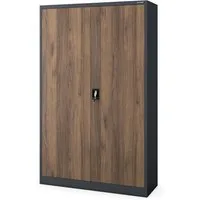 Jan Nowak Aktenschrank Metall Büroschrank abschließbar 115 cm JAN II 5 Böden Stahl (Ordnerschrank Kanzlei Praxis Büro Sozialraum Kleiderstange, Pulverbeschichtet 0,6 mm 185 x 115 x 45 cm Wandmontage 60 Ordner) Schloss 2 Schlüssel robust langlebig 14 