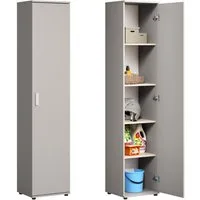 Home Collective Mehrzweckschrank Schmaler Schrank 40 cm breit mit 1 Tür & 4 Einlegeböden (Universalschrank Haushaltsschrank für Haushalt, Flur, Büro oder Schlafzimmer) 40x35x184 cm (BxTxH), Kaschmir