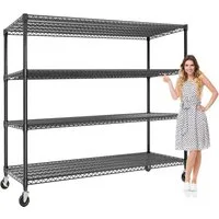 GarveeMore Schwerlastregal 1500 Kg Rollregal, Metallregal Mit Rädern Und Füßen,Verstellbares