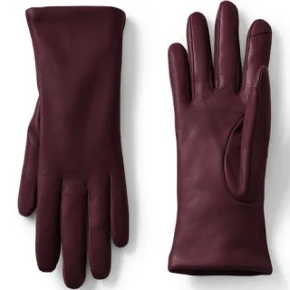 Lederhandschuhe mit Kaschmirfutter, Damen,  Rot, Kaschmir/Leder, by Lands' End