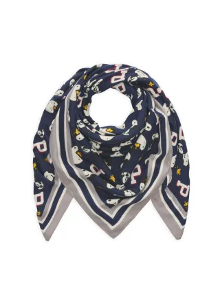 Tuch mit Snoopy- und Woodstock-Motiven blau