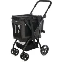 Carlett Hundebuggy klappbar 3-in-1 Hundewagen Aluminium Gestell und atmungsaktives Mesh, (bis 25kg Buggy für Haustiere), für Reisen, Spaziergänge und Tierarztbesuche