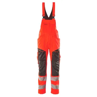 MASCOT Latzhose mit Knietaschen ACCELERATE SAFE Hi-vis Rot / Dunkelanthrazit 50 - 19569-236-22218-76C50