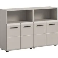 welltime Badmöbel-Set FLORENZ, 2-teilige Badkombination, hochwertige MDF-Front, (Set, 2-St., 2-teiliges Set bestehend aus: 2 Midischrank breit), Bad-Kombination, Bad-Möbel, Badezimmer, Kombination, Kombi