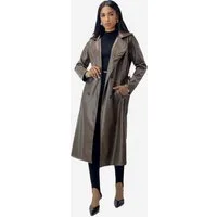 Elara Trenchcoat – Damen Mantel lang mit Bindegürtel und Reverskragen