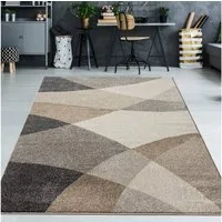 TeppichHome24 Teppich Moderner Teppich mit geometrischen Muster grau beige, rechteckig