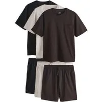 Next Pyjama 3er-Pack Jersey-Schlafanzüge mit kurzen Ärmeln (6 tlg)