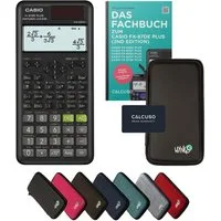 CASIO Taschenrechner fx-87DE Plus 2 inkl. Schutztasche Schwarz & Fachbuch (48 S., DINA5)