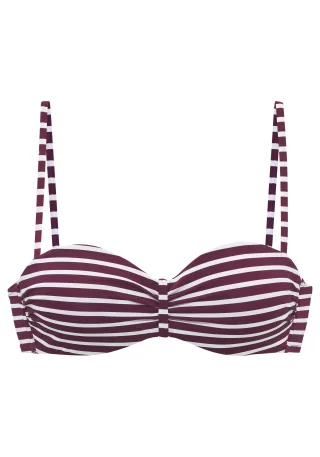 LASCANA - Venice Beach LM exkl. Sport Bügel-Bandeau-Top bordeaux-whi - Gr. - 42E